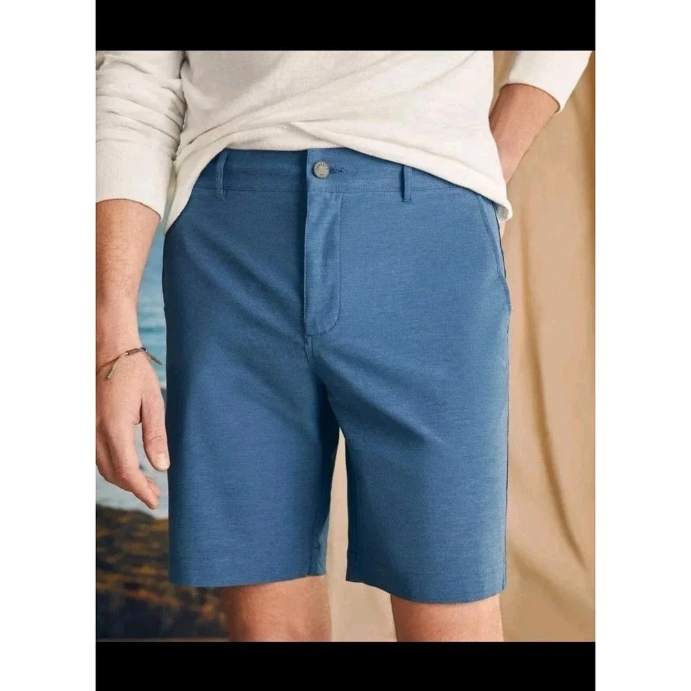 Faherty All Day Shorts Mens 38‎ Zip Button Drawstring 9